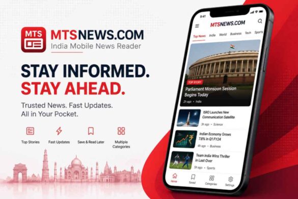 Indian reader using MTSNews com on a smartphone for daily news updates