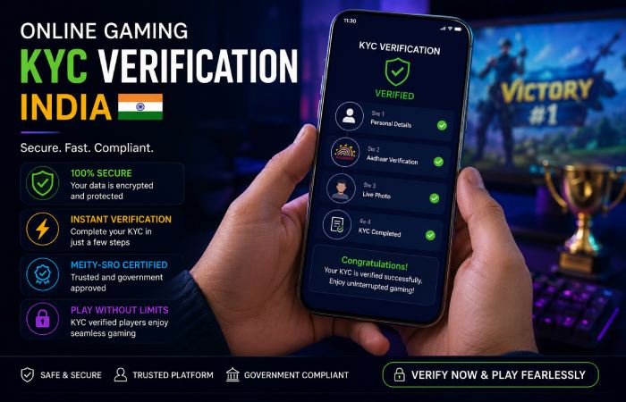 Indian player completing KYC verification for an online gaming platform on a mobile phone